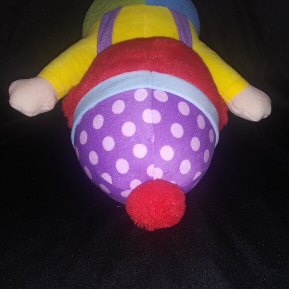 Red Hair Clown Stuffed Plush Corduroy Pants Purple Polka Dot Hat 16 Inch Toy - Picture 4 of 6